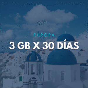Paquete Europa 3GB x 30 DÃ­as